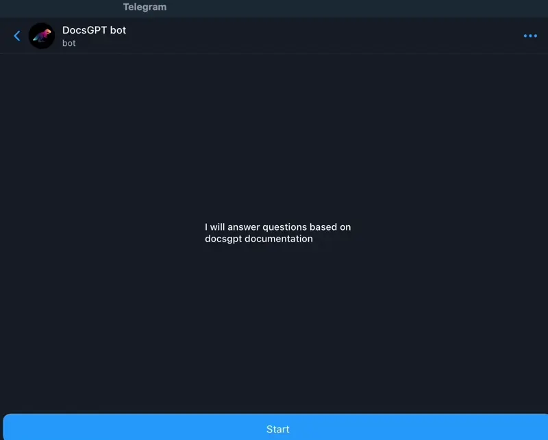 Using DocsGPT in Telegram